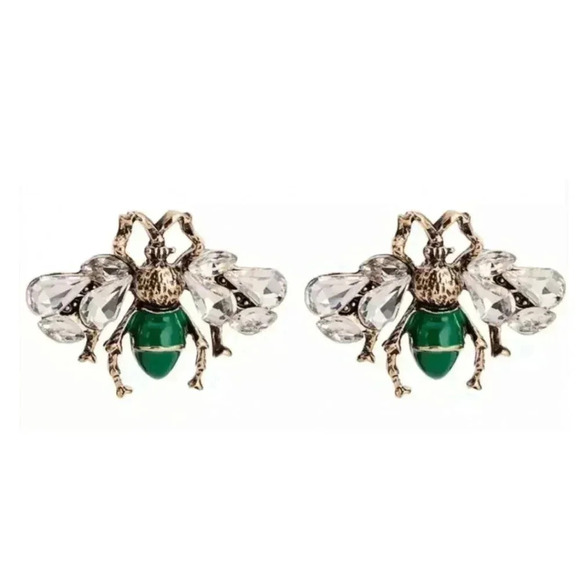 Bee Rhinestone Stud Earrings - Picture 1 of 4